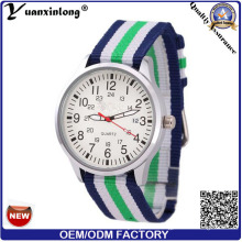 YXL-627 moda Unisex estilo militar Nylon la OTAN correa reloj banda de cuarzo reloj